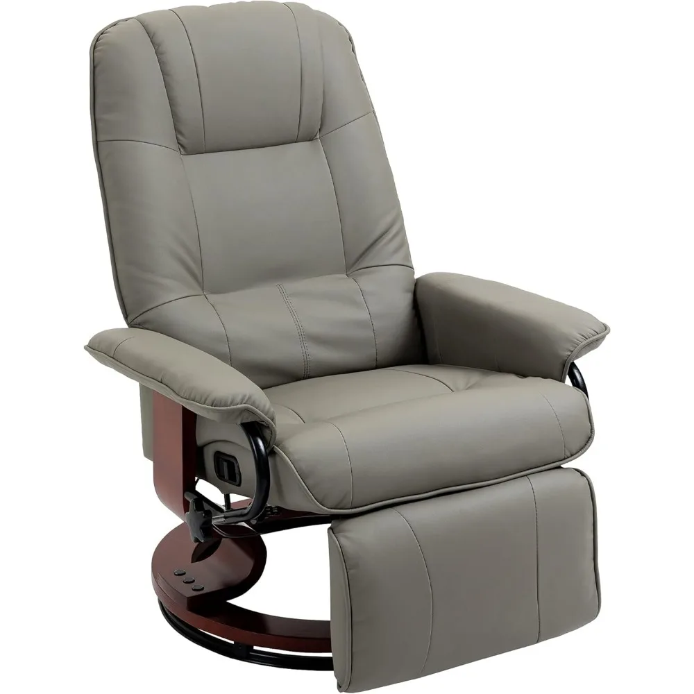 HOMCOM Faux Leather Manual Recliner, Adjustable Swivel Lounge Chair with Footrest, Armrest and Wrapped Wood Base for Living Room
HOMCOM Faux Leather Manual Recliner, Adjustable Swivel Lounge Chair with Footrest, Armrest and Wrapped Wood Base for Living Room