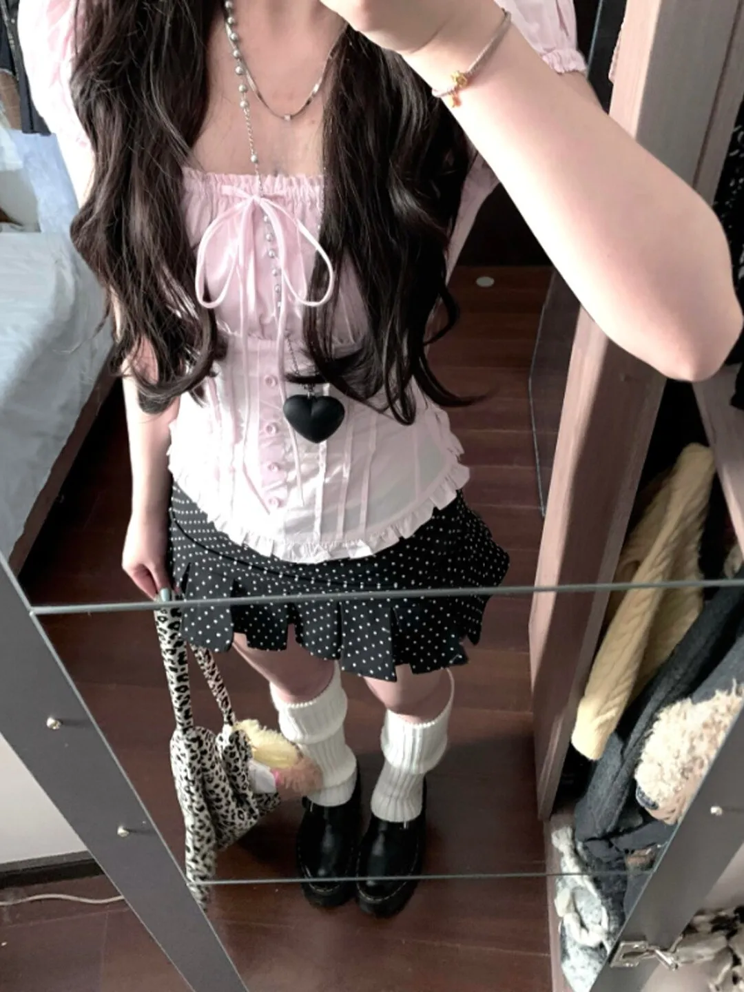 Unique Korean Style Polka Dot Skirt And Top Set Beautiful Summer Outfit Short Sleeve Comfortable Cotton Blend Fashion
Unique Korean Style Polka Dot Skirt And Top Set Beautiful Summer Outfit Short Sleeve Comfortable Cotton Blend Fashion