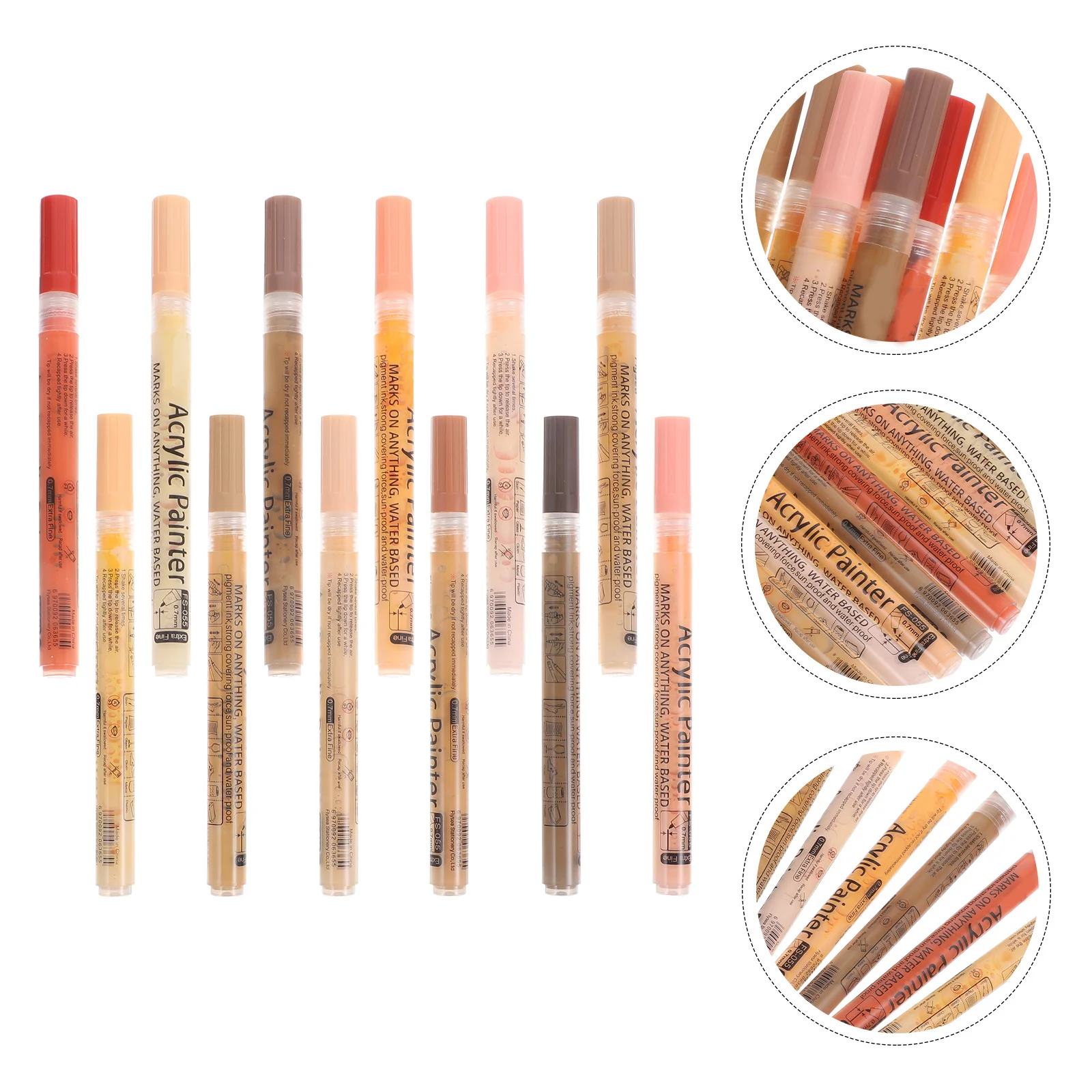 1Set Skin Color Acrylic Paint Markers Compact Size for Stone Wood Glass Canvas Multisurface Use Acrylic Paint Marker
1Set Skin Color Acrylic Paint Markers Compact Size for Stone Wood Glass Canvas Multisurface Use Acrylic Paint Marker