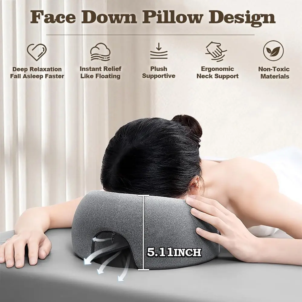 Headrest Face Cushion Ergonomics Lying Down Pillow Memory Foam Breathable Head Rest Support Pillow Body Massage Face Rest Pillow
Headrest Face Cushion Ergonomics Lying Down Pillow Memory Foam Breathable Head Rest Support Pillow Body Massage Face Rest Pillow