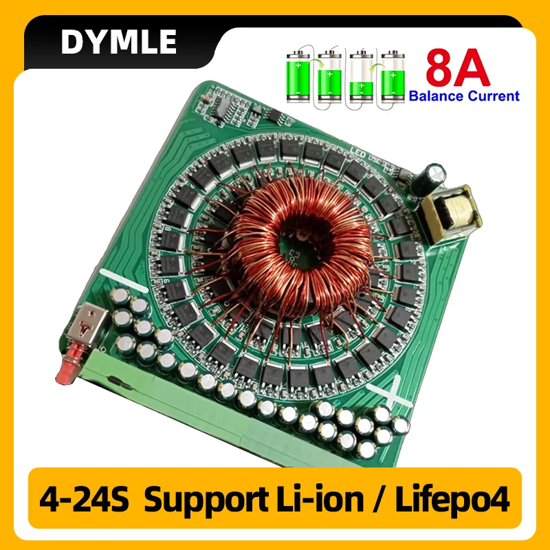 DYMLE Smart Active Balancer 4 ~ 24S Cells Balancer Lifepo4 Литий-ионный аккумулятор Энергетический конденсатор Литиевый пакет Аксессуары для BMS
DYMLE Smart Active Balancer 4 ~ 24S Cells Balancer Lifepo4 Литий-ионный аккумулятор Энергетический конденсатор Литиевый пакет Аксессуары для BMS