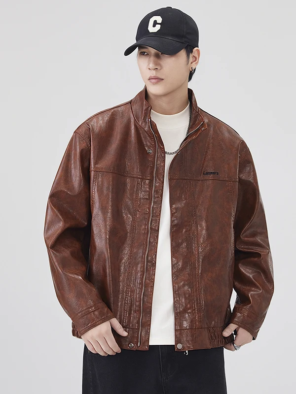Retro American Sle Soft Leather Jaet Men's Loose Fit Motorcycle Workwear Jaet Stand Collar Hard Cool Brand New Arrivals
Retro American Sle Soft Leather Jaet Men's Loose Fit Motorcycle Workwear Jaet Stand Collar Hard Cool Brand New Arrivals