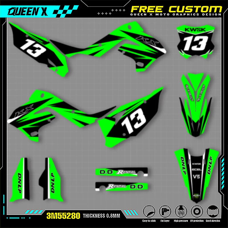QUEEN X MOTO For KAWASAKI KX125 250 Polisports restyle 2003 2004-2008 Custom Team Motorcycle Graphics Decal Stickers Kits 005
QUEEN X MOTO For KAWASAKI KX125 250 Polisports restyle 2003 2004-2008 Custom Team Motorcycle Graphics Decal Stickers Kits 005