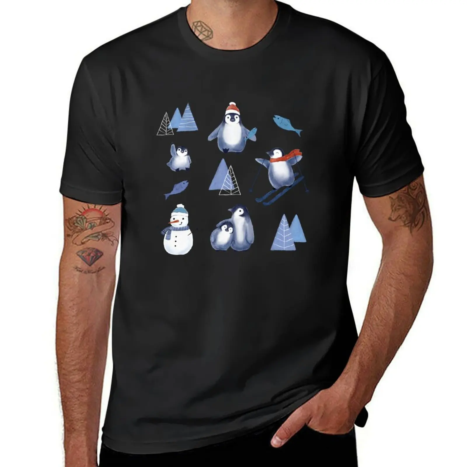 Cute Penguins Pattern T-shirt blanks vintage Short sleeve tee blacks Men's clothing
Cute Penguins Pattern T-shirt blanks vintage Short sleeve tee blacks Men's clothing