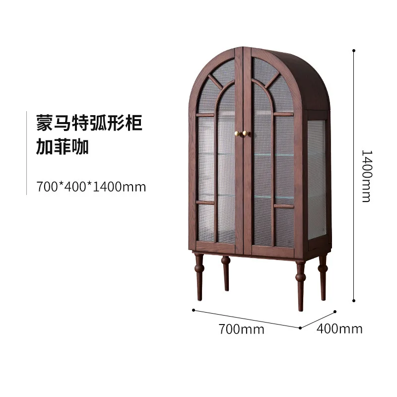 American arched French retro Nordic solid wood home with glass door solid wood dining side cabinet
American arched French retro Nordic solid wood home with glass door solid wood dining side cabinet