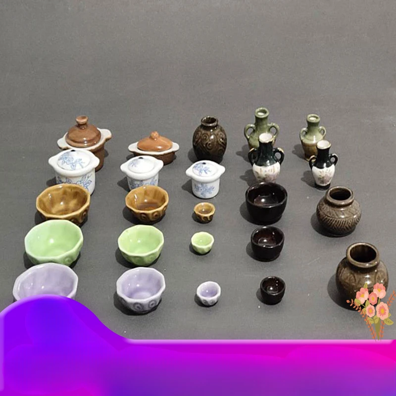 Small Kitchen Real Cooking Mini Ceramic Jars Bowls Tableware and Family Doll House Scene Model Decorations
Small Kitchen Real Cooking Mini Ceramic Jars Bowls Tableware and Family Doll House Scene Model Decorations