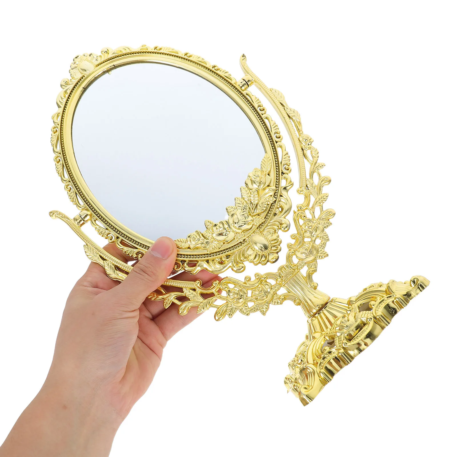 Vintage Makeup Mirror 360 Degree Swivel Oval Double Sided High Definition Tabletop Vanity Stand for Dressing Table Bathroom
Vintage Makeup Mirror 360 Degree Swivel Oval Double Sided High Definition Tabletop Vanity Stand for Dressing Table Bathroom
