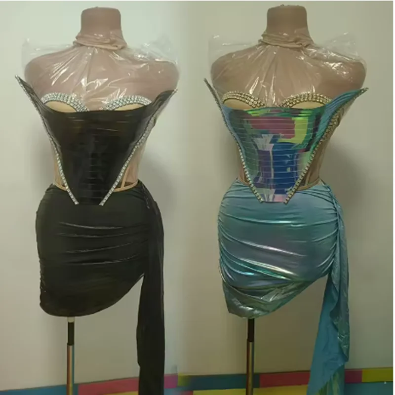 Birthday Party Dress Blue Mirror Rhinestone Stage Costume Women Off Shoulder Short Dress Singer Performance Outfit Black yj130
Birthday Party Dress Blue Mirror Rhinestone Stage Costume Women Off Shoulder Short Dress Singer Performance Outfit Black yj130