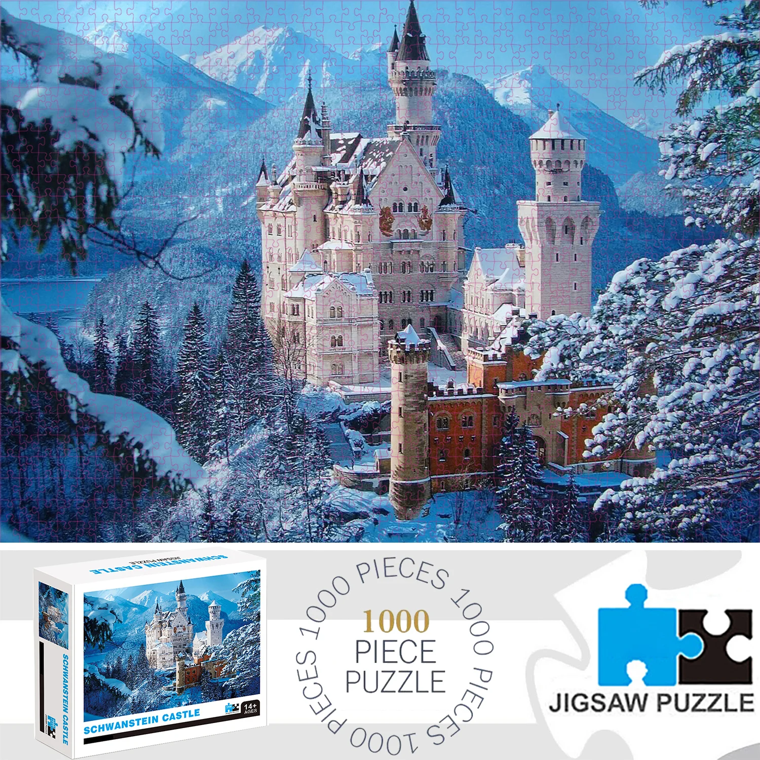 1000 Pieces Jigsaw Puzzles, Schwanstein Castle, Adults Large Puzzle Toys Gift Intellectual Decompressing Fun Family Game
1000 Pieces Jigsaw Puzzles, Schwanstein Castle, Adults Large Puzzle Toys Gift Intellectual Decompressing Fun Family Game
