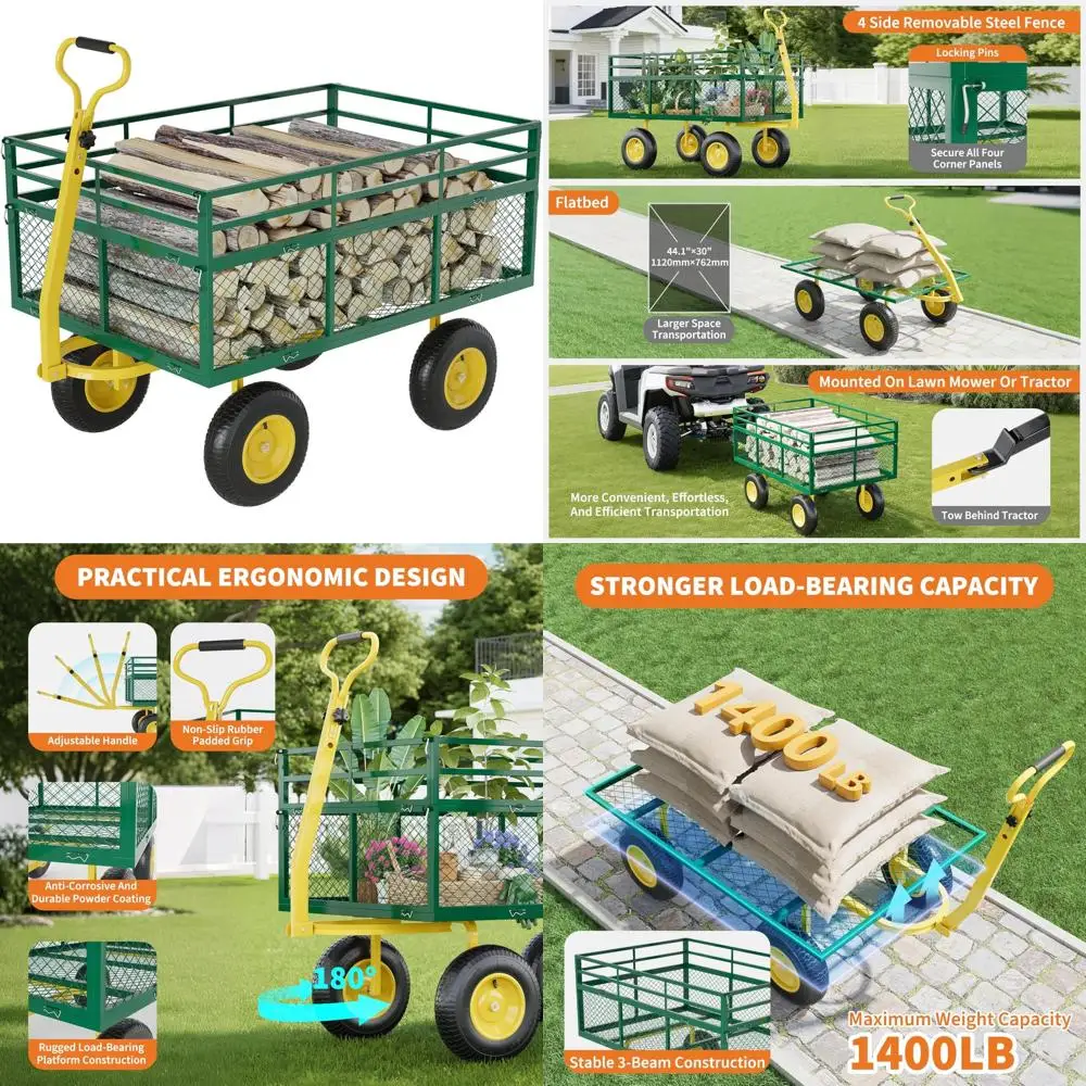 Сверхмощная стальная садовая тележка 3-в-1 емкостью 1400 фунтов, вездеходные шины, съемные сетчатые боковые панели и 180 шт. ° Поворотность
Сверхмощная стальная садовая тележка 3-в-1 емкостью 1400 фунтов, вездеходные шины, съемные сетчатые боковые панели и 180 шт. ° Поворотность