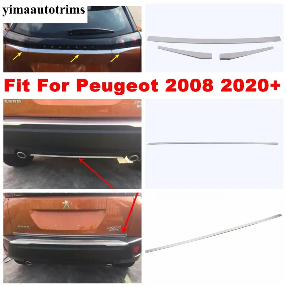 Rear Trunk Tailgate Bottom Lid Door Bumper Strip Cover Kit Trim Stainless Steel Exterior Accessories For Peugeot 2008 2020-2022
Rear Trunk Tailgate Bottom Lid Door Bumper Strip Cover Kit Trim Stainless Steel Exterior Accessories For Peugeot 2008 2020-2022