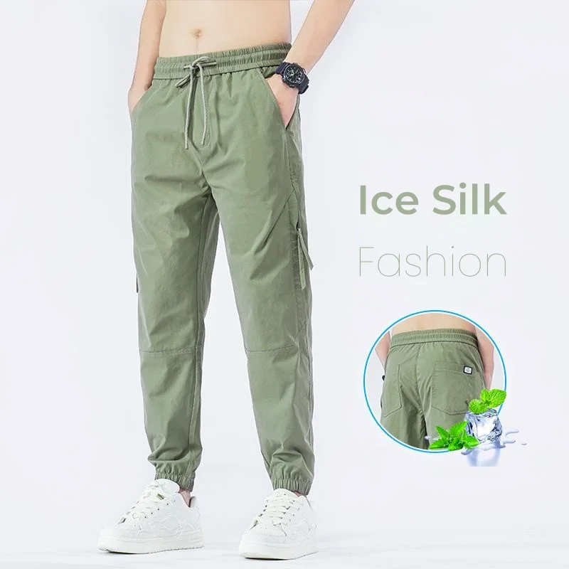 Korean Ice Silk Breathable Sweatpants Men Spring Summer Thin Drawstring Design Loose Casual Pants Streetwear Fashion Trousers
Korean Ice Silk Breathable Sweatpants Men Spring Summer Thin Drawstring Design Loose Casual Pants Streetwear Fashion Trousers