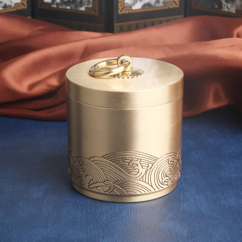 Brass Covered Bucket Cloud Pattern Ashtray Simple Chinese Style Practical Storage Tea Canister Craft Gift Wholesale
Brass Covered Bucket Cloud Pattern Ashtray Simple Chinese Style Practical Storage Tea Canister Craft Gift Wholesale