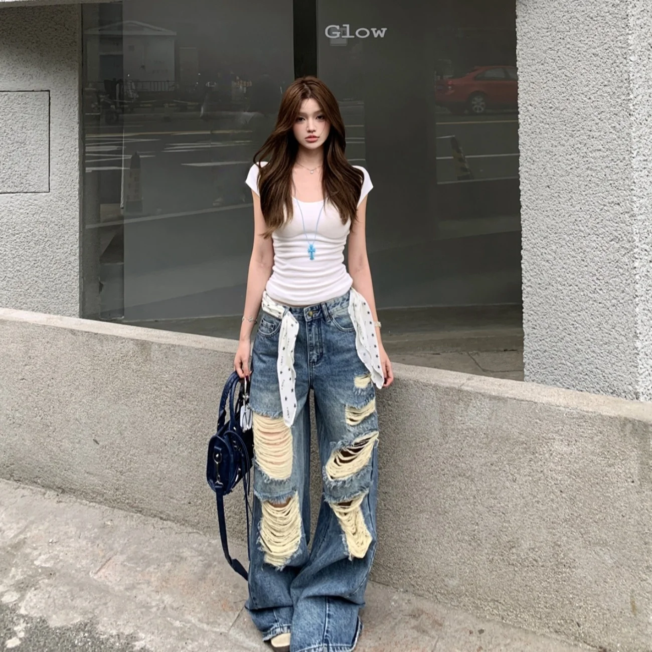 Loose Women's Jeans High Waist Long Pants Korean Style Casual Wear Summer 2026 Low Waist American Style Lazy Fashion
Loose Women's Jeans High Waist Long Pants Korean Style Casual Wear Summer 2026 Low Waist American Style Lazy Fashion