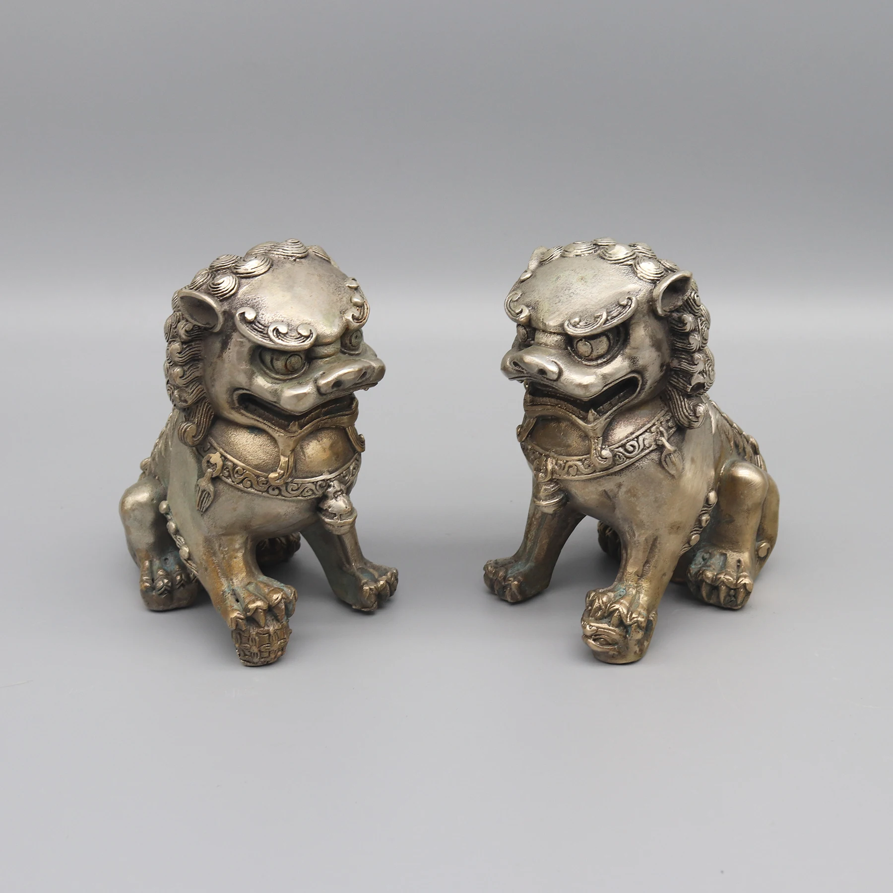 Copper Foo Dog Statuettes, Guardian Lion Figurines
Copper Foo Dog Statuettes, Guardian Lion Figurines