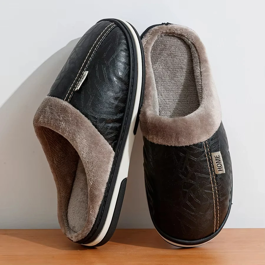 Men's slippers Winter Big Size Indoor Waterproof PU Leather Living Room Home Cotton Shoes Fur Women Bedroom House Shoes
Men's slippers Winter Big Size Indoor Waterproof PU Leather Living Room Home Cotton Shoes Fur Women Bedroom House Shoes