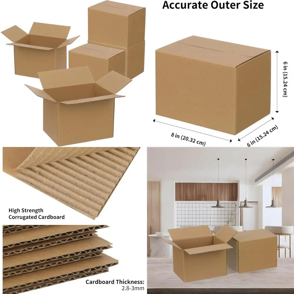 100 штук картонных почтовых коробок 8x6x6, прочные гофрированные коробки для отправки, коричневые
100 штук картонных почтовых коробок 8x6x6, прочные гофрированные коробки для отправки, коричневые