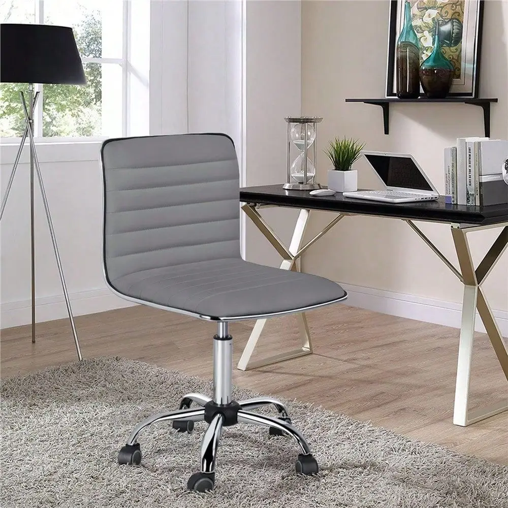 gaming chair ergonomic chair 1PC PU Leather Armless Desk Chair, Ribbed Swivel Task Chair With Low Backrest, Computer Chair For H
gaming chair ergonomic chair 1PC PU Leather Armless Desk Chair, Ribbed Swivel Task Chair With Low Backrest, Computer Chair For H