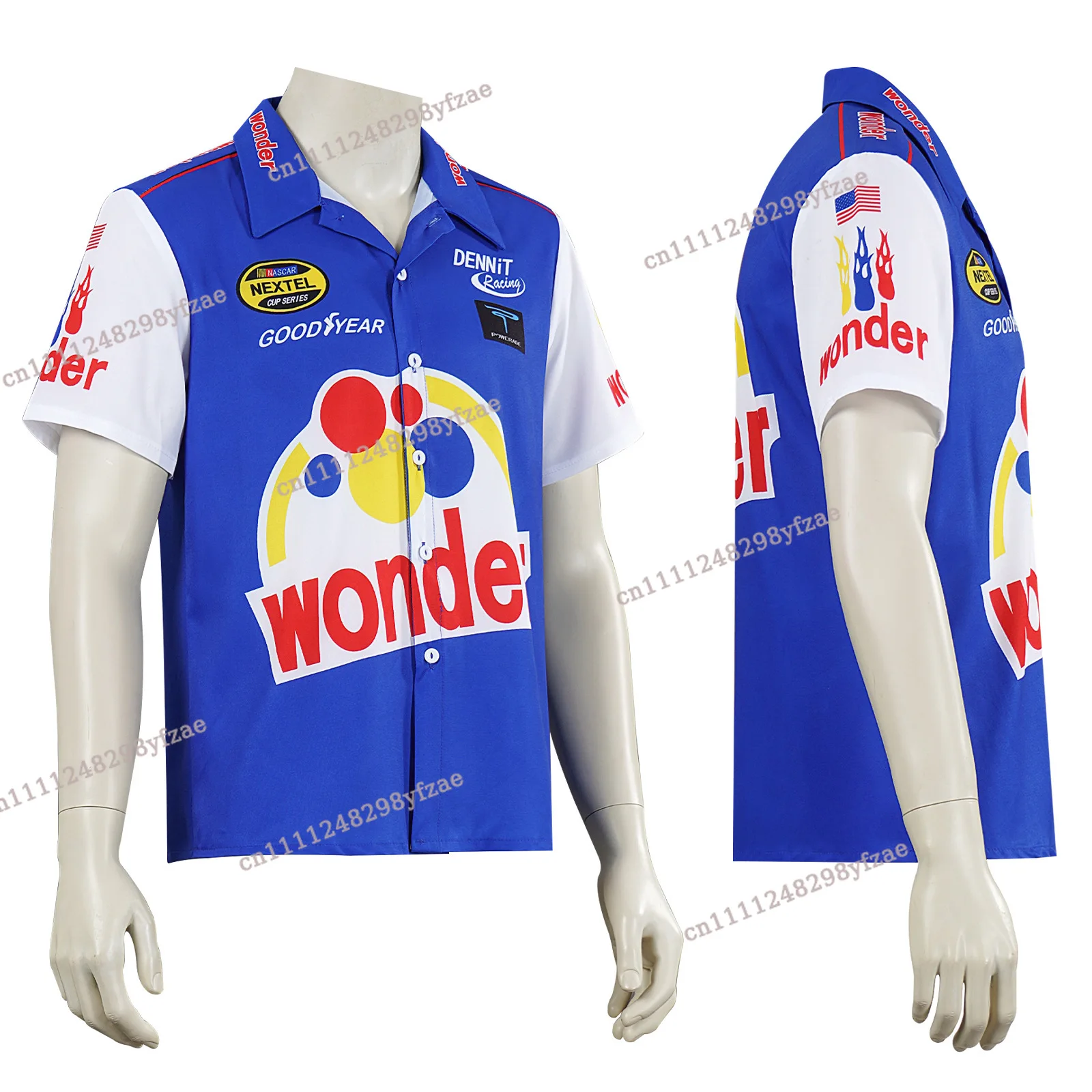 Night Ricky Bobby cosplay racing suit short sleeved blue shirt Halloween
Night Ricky Bobby cosplay racing suit short sleeved blue shirt Halloween