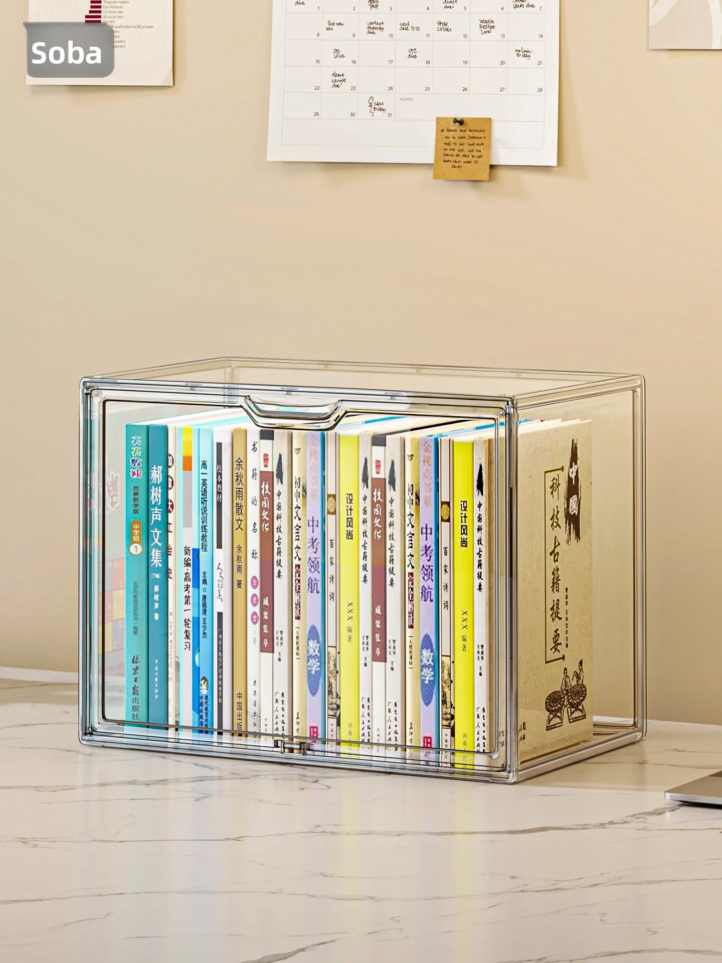 Acrylic Book Dustproof Storage Box Student Desktop Organizer Transparent Book Display elf Desk Storage Ra Library Classif...