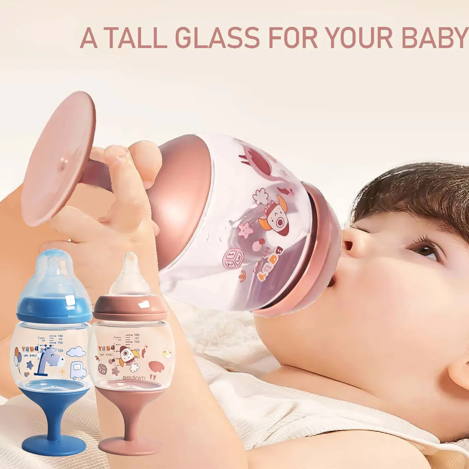 180ml goblet baby bottle, photography accessories, baby drinking water, household cup, direct drinking juice, gift
180ml goblet baby bottle, photography accessories, baby drinking water, household cup, direct drinking juice, gift