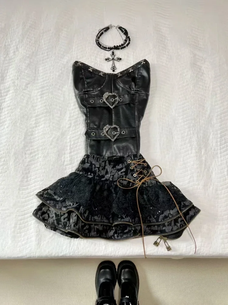 Gothic High Street Hot Girl Skirt Suit Women Y2k Vintage Aesthetic Off Shoulder Tops + Sexy Ruffle Short Skirt 2 Piece Set New
Gothic High Street Hot Girl Skirt Suit Women Y2k Vintage Aesthetic Off Shoulder Tops + Sexy Ruffle Short Skirt 2 Piece Set New