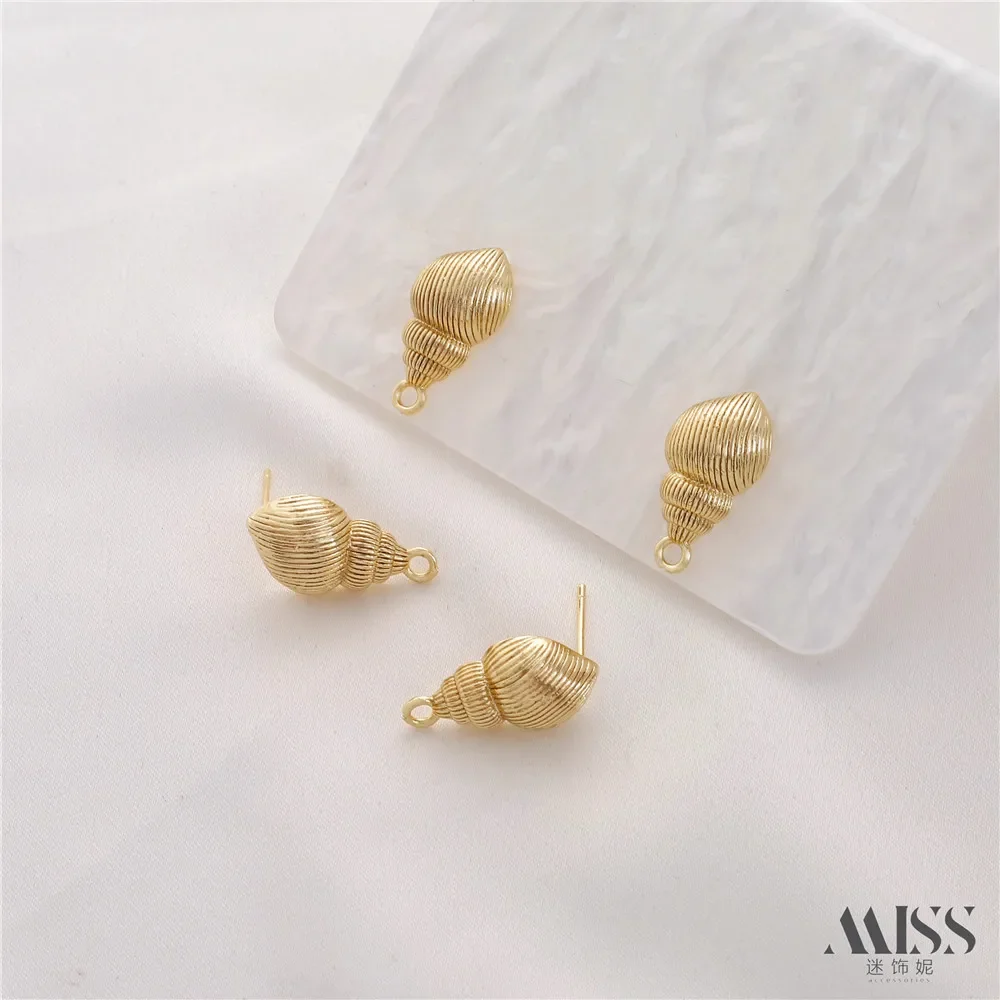 14K Gold-plated S925 Silver Needle Shell Conch Earrings DIY Handmade Hanging Earrings Ear Accessories Material
14K Gold-plated S925 Silver Needle Shell Conch Earrings DIY Handmade Hanging Earrings Ear Accessories Material