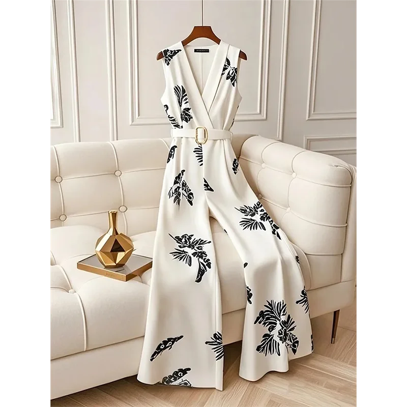 High-grade Jumpsuit Women 2025 Summer New Temperament Goddess Fan Printed Sleeveless Drape Wide-Leg Jumpsuit Ladies
High-grade Jumpsuit Women 2025 Summer New Temperament Goddess Fan Printed Sleeveless Drape Wide-Leg Jumpsuit Ladies