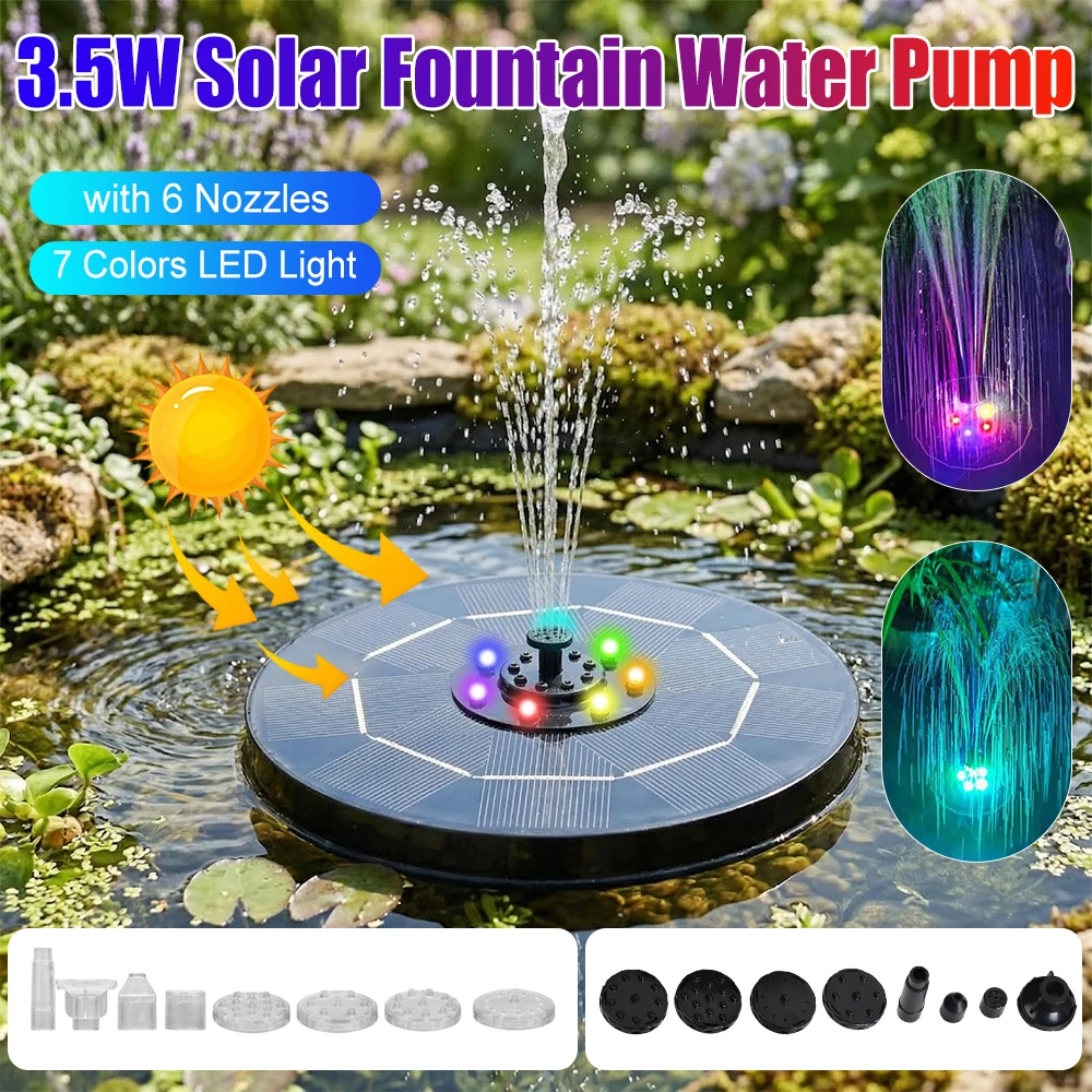 Solar Fountain Pump Energy-saving Plants Watering Kit Colorful Solar Fountain Solar Panel Bird Bath Fountain Outdoor Garden Pool
Solar Fountain Pump Energy-saving Plants Watering Kit Colorful Solar Fountain Solar Panel Bird Bath Fountain Outdoor Garden Pool