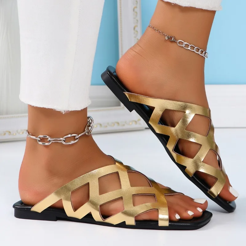 Summer Footwear for Women Casual Flat Slippers Fashion Hollow Out Beach Slides Lady Comfort Open Toe Slipper Sandal Summer Shoes
Summer Footwear for Women Casual Flat Slippers Fashion Hollow Out Beach Slides Lady Comfort Open Toe Slipper Sandal Summer Shoes