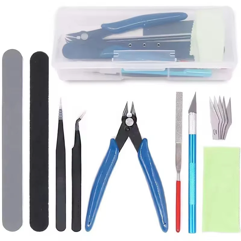 9PCS/1set Model Building Tool Kit, Basic Assembly Set with Nipper, Tweezers, File, Knife & Sanding Tools for Gundam Model
9PCS/1set Model Building Tool Kit, Basic Assembly Set with Nipper, Tweezers, File, Knife & Sanding Tools for Gundam Model