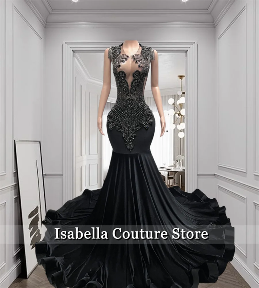 Luxury Black Prom Dresses For Special Occasions 2025 Birthday Party Dress Bead Crystals Velvet Wedding Party Customized
Luxury Black Prom Dresses For Special Occasions 2025 Birthday Party Dress Bead Crystals Velvet Wedding Party Customized