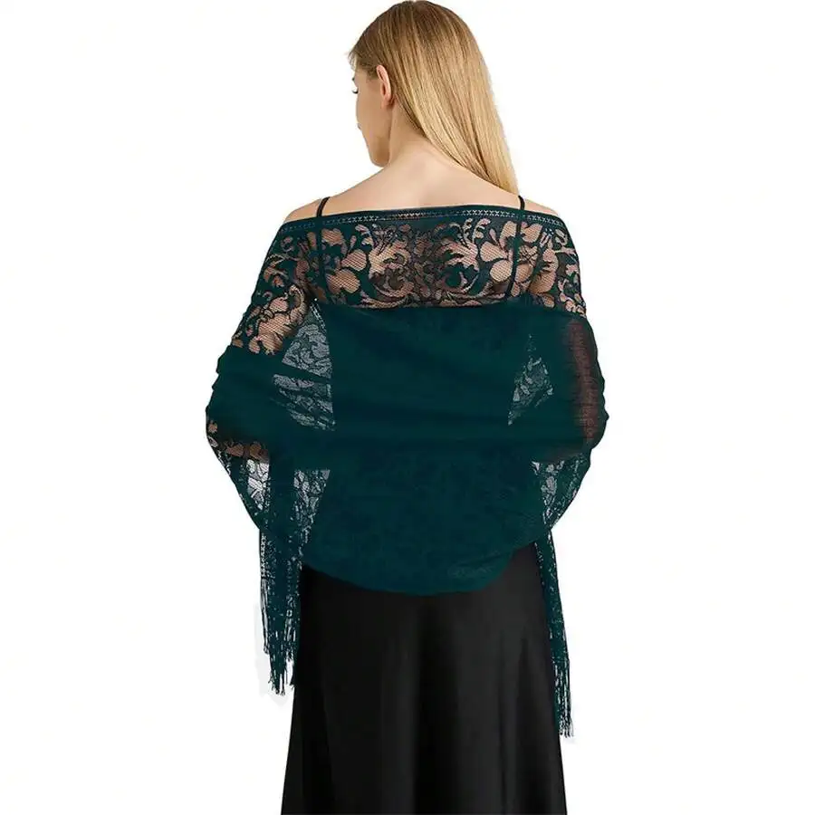 Elegant Floral Lace Shawl With Tassels Lightweight Semi-Sheer Evening Wrap For Wedding Bridesmaid Party
Elegant Floral Lace Shawl With Tassels Lightweight Semi-Sheer Evening Wrap For Wedding Bridesmaid Party