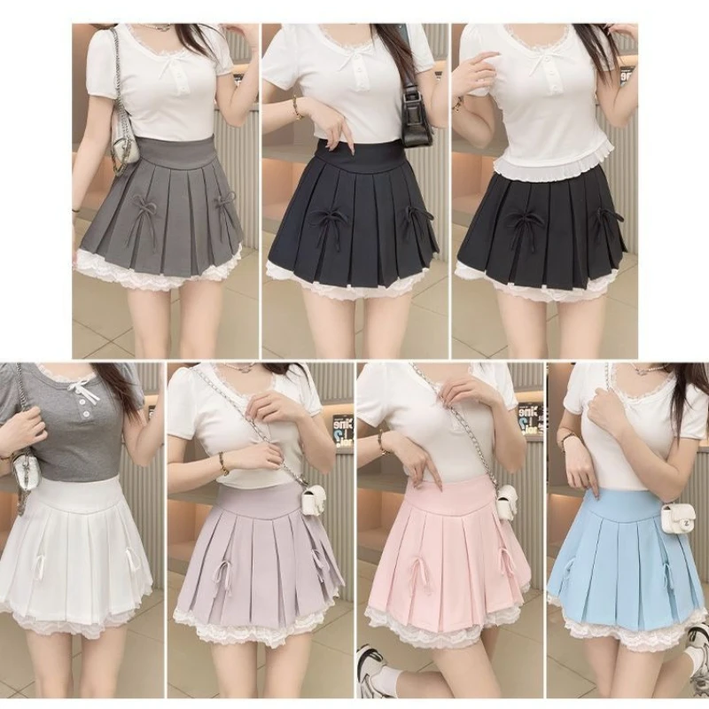 Harajuku Sweet Kawaii Pink High Waist Pleated Mini Skirt Lace Hem Bow A Line Slim Fit Women Girls Daily Party Wear Streetwear
Harajuku Sweet Kawaii Pink High Waist Pleated Mini Skirt Lace Hem Bow A Line Slim Fit Women Girls Daily Party Wear Streetwear