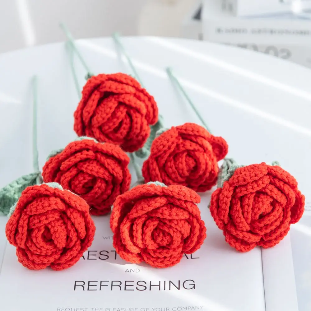 1pc Artificial Handmade crochet yarn Rose Flower Hot sale Outdoor garden Wedding bridal bouquet Christmas Home Festival Diy gift
1pc Artificial Handmade crochet yarn Rose Flower Hot sale Outdoor garden Wedding bridal bouquet Christmas Home Festival Diy gift