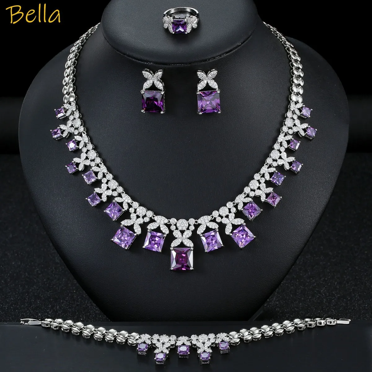 wedding bride dinner party luxury jewelry sets 4pcs necklace earrings bracelet ring zirconia green purple artificial gemstone
wedding bride dinner party luxury jewelry sets 4pcs necklace earrings bracelet ring zirconia green purple artificial gemstone