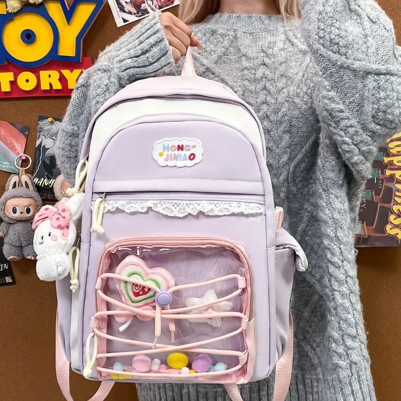 New Color Matched Backpacks Bag Stylish and Cute School Ita Bag, Sweet and Fashionable Nylon Bag
New Color Matched Backpacks Bag Stylish and Cute School Ita Bag, Sweet and Fashionable Nylon Bag