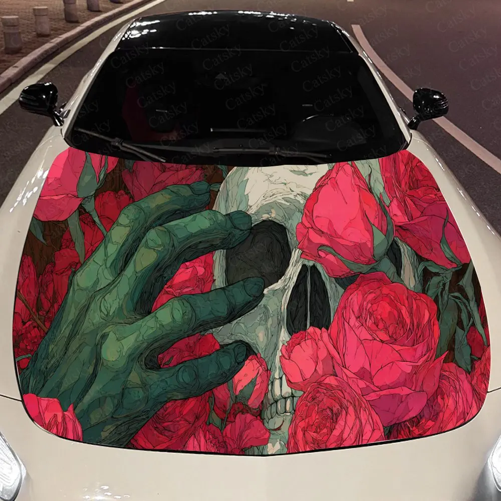 Retro Green Skull Rose Auto Cover Sticker, Waterproof and Self-adhesive Auto Hood Decal, Auto Vinyl Wraps, Cool Car Exterior Dec
Retro Green Skull Rose Auto Cover Sticker, Waterproof and Self-adhesive Auto Hood Decal, Auto Vinyl Wraps, Cool Car Exterior Dec