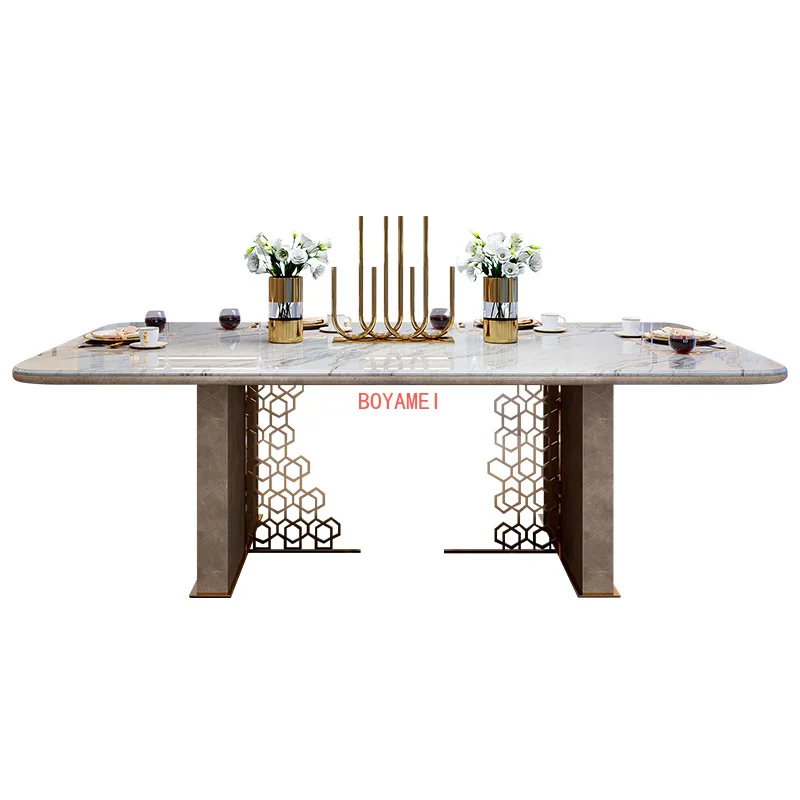 Marble dining table and chair combination rectangle modern simple dining table household small-sized dining table
Marble dining table and chair combination rectangle modern simple dining table household small-sized dining table