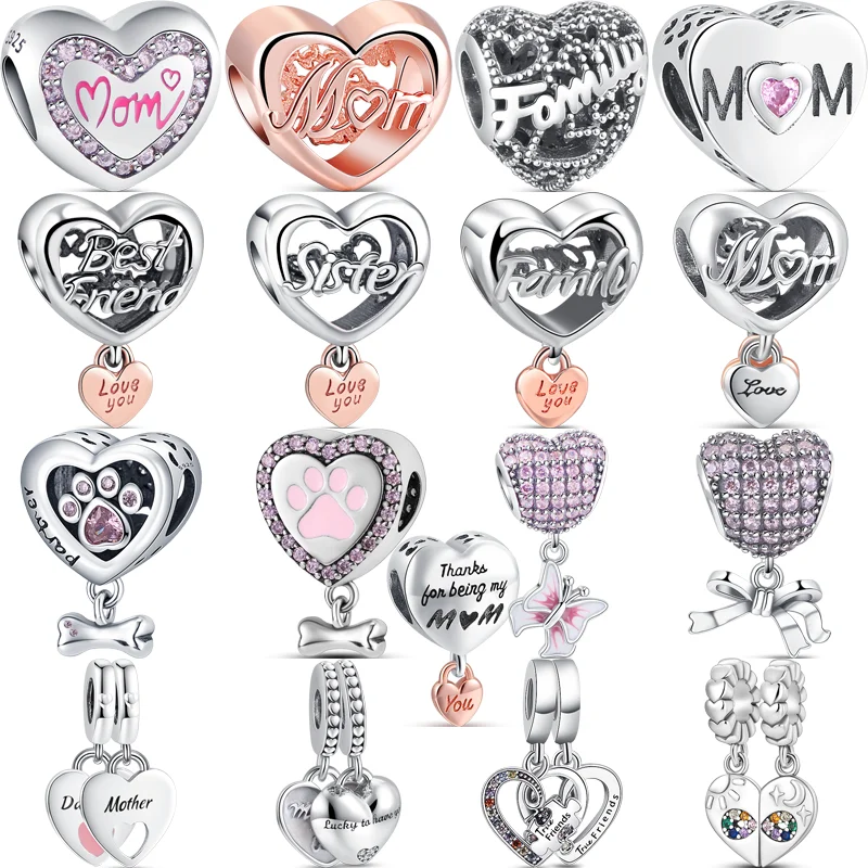 925 Sterling Silver Mom Friend Friendship Family Paw Print Heart Pendant DIY Beads Fit Original Pandora Charms Bracelets Jewelry
925 Sterling Silver Mom Friend Friendship Family Paw Print Heart Pendant DIY Beads Fit Original Pandora Charms Bracelets Jewelry