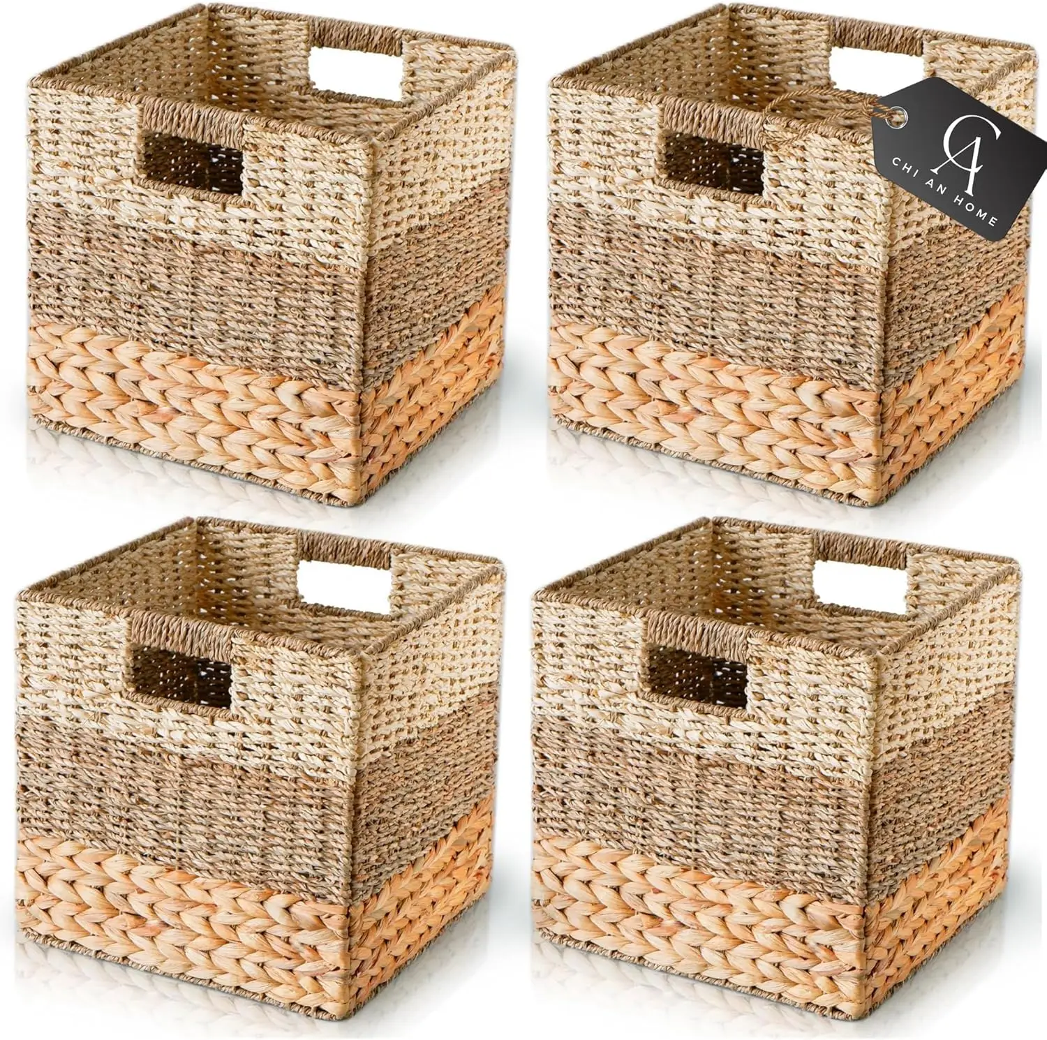 Wicker Storage Baskets for Cube Shelf, Natural Foldable Square Bins with Handles, Set of 4 for Pantry Living Room
Wicker Storage Baskets for Cube Shelf, Natural Foldable Square Bins with Handles, Set of 4 for Pantry Living Room