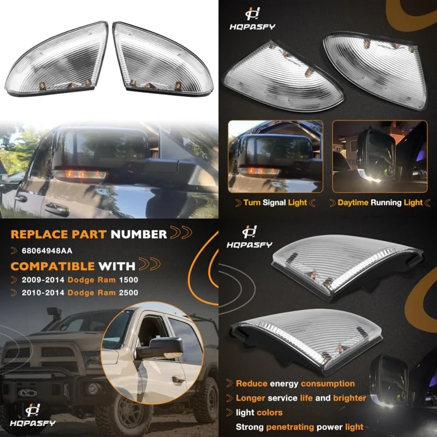 Mirror Turn Signal Light Front,Compatible with 2009-2018 Dodge Ram 1500, 2010-2018 Dodge Ram 2500, LED Puddle Light Lamp Replac
Mirror Turn Signal Light Front,Compatible with 2009-2018 Dodge Ram 1500, 2010-2018 Dodge Ram 2500, LED Puddle Light Lamp Replac