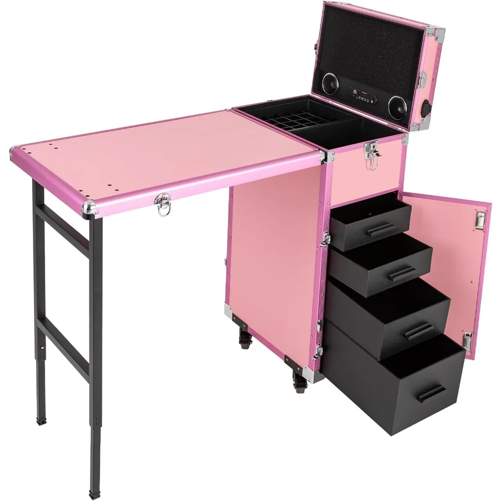 Rolling Manicure Table Makeup Train Case, Portable Nail Table Travel Cosmetic Trolley Storage Organizer Travel Nail Desk Nail Te
Rolling Manicure Table Makeup Train Case, Portable Nail Table Travel Cosmetic Trolley Storage Organizer Travel Nail Desk Nail Te