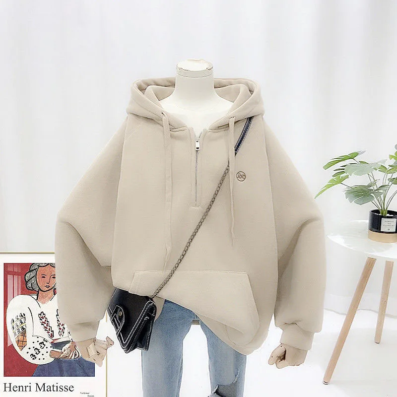 Fashion Embroidery Letter Hooded Women Sweaterskirts Loose Plush Thicken Warm Korean Hoodies 2023 Autumn Winter Casual Sweater
Fashion Embroidery Letter Hooded Women Sweaterskirts Loose Plush Thicken Warm Korean Hoodies 2023 Autumn Winter Casual Sweater