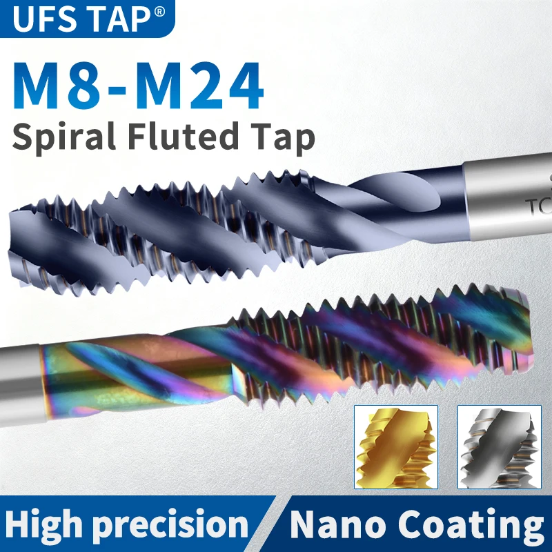 UFS TAP 1PCS HSSE Metric Spiral Fluted Tap M8M9M10 M11M12M13 M14M15M16 M18M20 M22 M24 Machine Without/Titanium/TC50/TICN Coating
UFS TAP 1PCS HSSE Metric Spiral Fluted Tap M8M9M10 M11M12M13 M14M15M16 M18M20 M22 M24 Machine Without/Titanium/TC50/TICN Coating