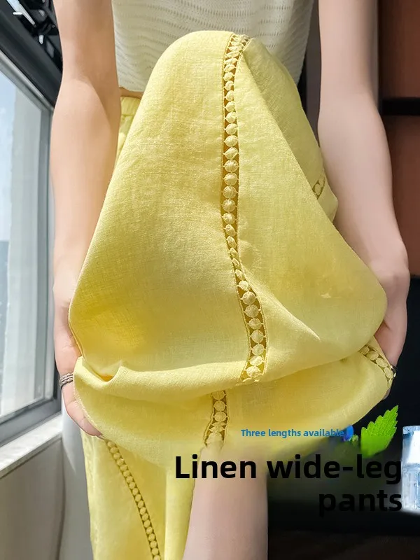 Summer Thin Linen Casual Pants Women's Loose Drapey Slimming Wide Leg Pants Ice Silk Floor-Length Pants High Waist Trousers
Summer Thin Linen Casual Pants Women's Loose Drapey Slimming Wide Leg Pants Ice Silk Floor-Length Pants High Waist Trousers