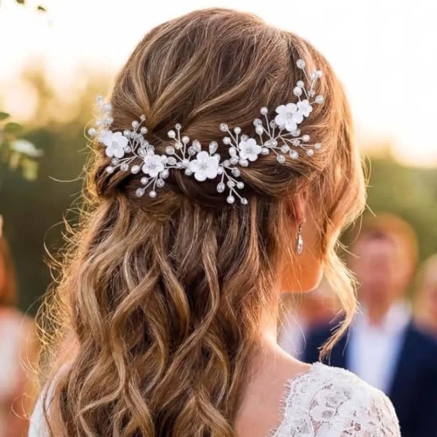 Silver Pearl Hair Vine Bridal Headpieces Flower Wedding Hair Accessories for Brides and Women Silver
Silver Pearl Hair Vine Bridal Headpieces Flower Wedding Hair Accessories for Brides and Women Silver