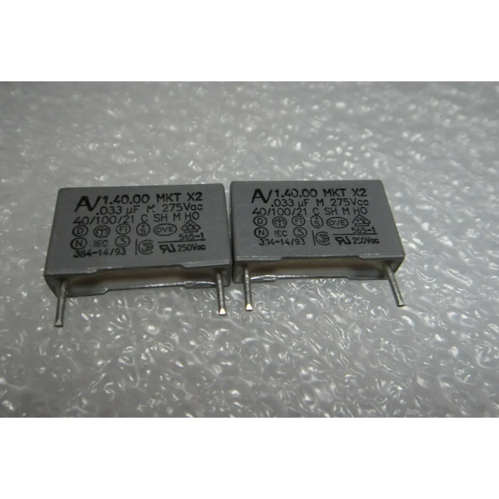 20PCS AV MKT 0.033uf/275VAC 33nf 333 New 15mm Film Capacitor 
20PCS AV MKT 0.033uf/275VAC 33nf 333 New 15mm Film Capacitor