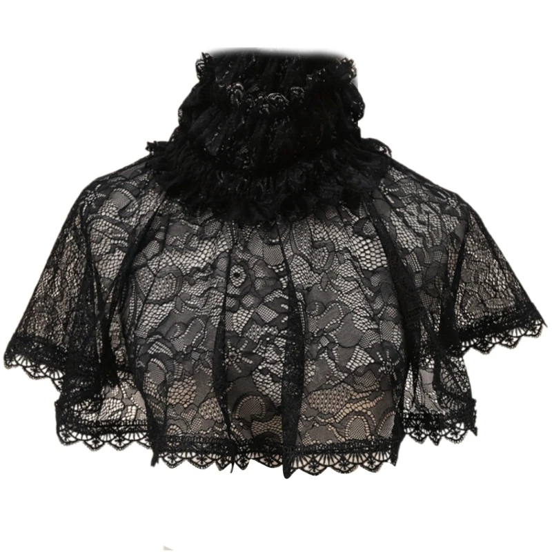 652F Gothic Ruffled Collar Capelet Cosplay Pullover Victorian Collar Lapel Medieval Cosplay Victorian Ruffled Lace Collar
652F Gothic Ruffled Collar Capelet Cosplay Pullover Victorian Collar Lapel Medieval Cosplay Victorian Ruffled Lace Collar