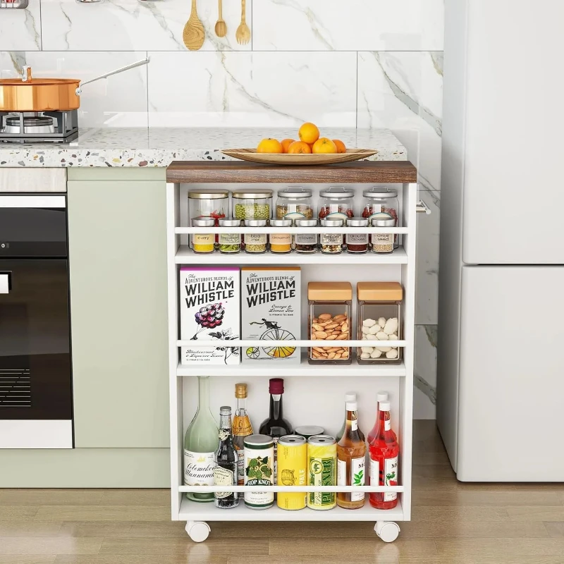 Rolling Narrow Kitchen Cart on Wheels, 4-Tier Slide Out Slim Utility Cart Skinny Laundry Cart with Handle for Kitchen, Laundry
Rolling Narrow Kitchen Cart on Wheels, 4-Tier Slide Out Slim Utility Cart Skinny Laundry Cart with Handle for Kitchen, Laundry